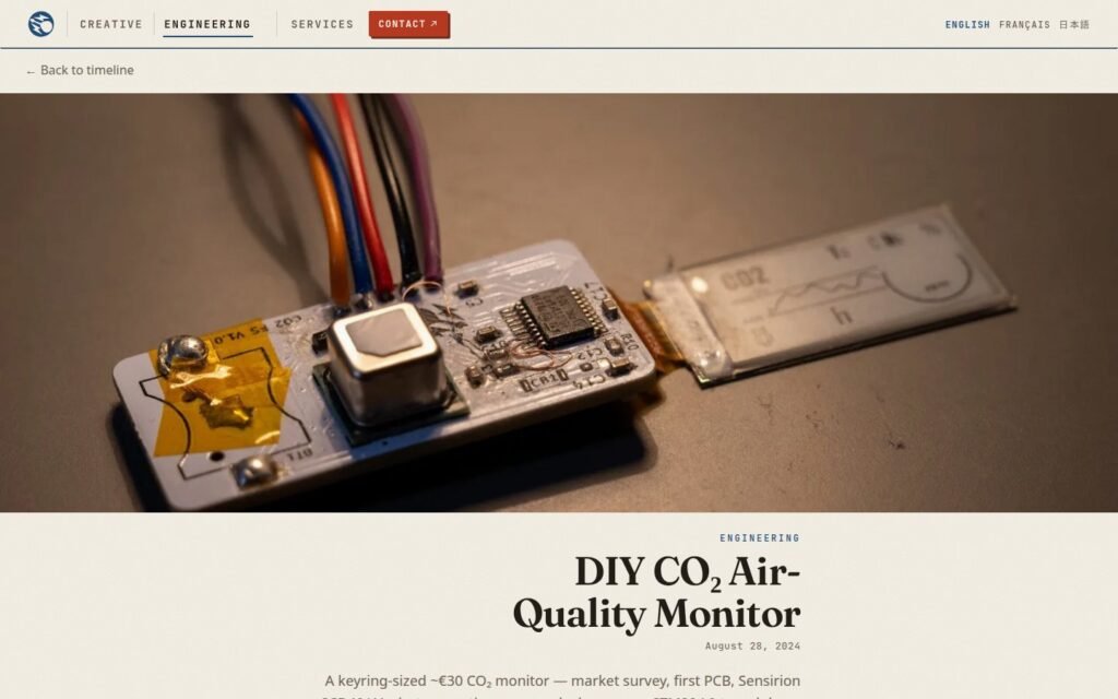 CO2 monitor project page on eymeric.me